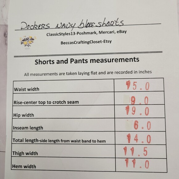 Dockers cotton navy blue chino shorts inseam size 4 - Picture 7 of 7